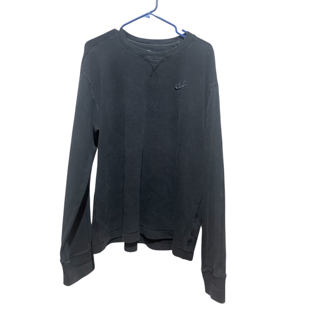 Nike Black Waffle Knit Long Sleeve Shirt